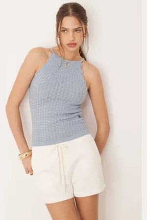 AWARE Tanktop med muslingekant i fin strik