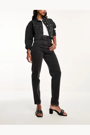 ASOS Forvaskede, sorte og smalle mom-jeans