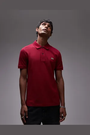 Lacoste Bordeaux Slim Fit-polo med logo i piqué
