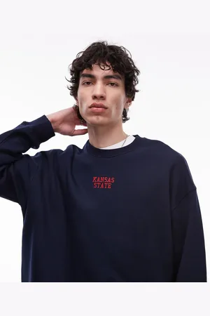Topman Sort oversized sweatshirt med 