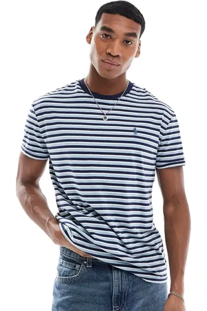 Ralph Lauren Oversized T-shirt med ikonlogo, lomme og blå striber