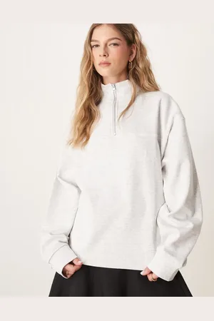 ASOS Sweatshirt med halv lynlås-Grå