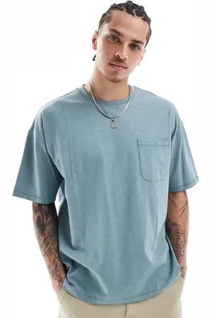 New Look Lyseblå løstsiddende T-shirt med lomme