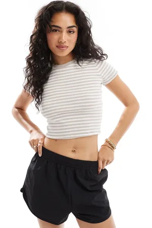 Hollister Naturfarvet baby-T-shirt med striber-Grå