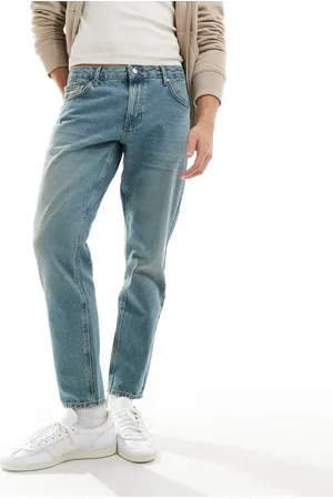 ASOS Tapered jeans i farvet lyseblå vask
