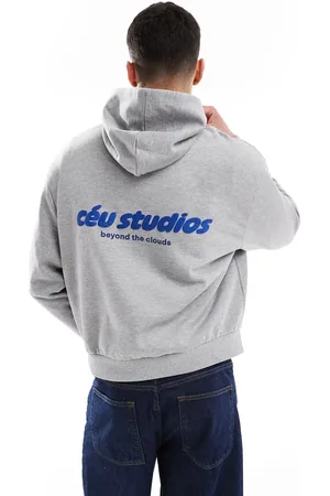 ASOS Oversized hættetrøje med tekstprint i firkantet pasform