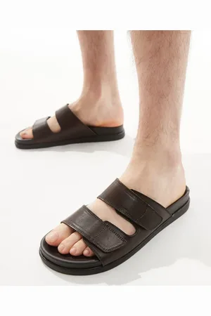Schuh Sergio - Sandaler med to remme i brunt læder