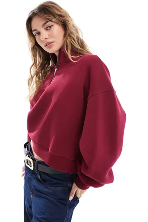 ASOS Sweatshirt med halv lynlås-Rød