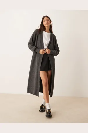 JDY Koksgrå og strikket longline-cardigan