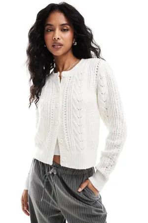 Hollister Cremehvid cardigan med knapper