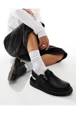 Dr. Martens Jorge ii - Sorte mules i læder med for i imiteret pels