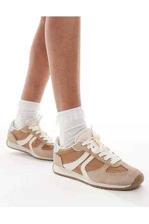 Stradivarius Sneakers i læder-Neutral
