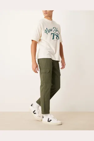 New Look Khaki-farvede cargobukser fra -Grøn