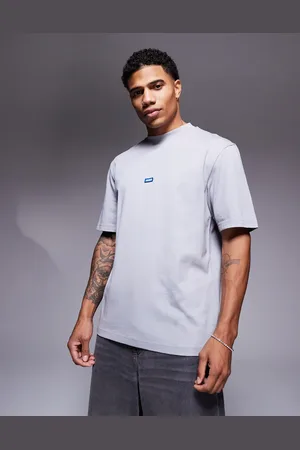 Hugo Blue Hugo - BLUE Nieros - Grå T-shirt med lille, centralt logo