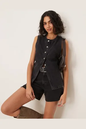 Free People Aimee - denimvest med gennemgående knapper