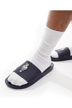 Ralph Lauren Marineblå badesandaler med bjørnelogo