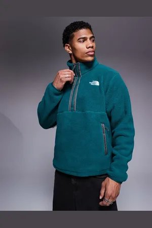 The North Face Fleeski - Grøn jakke med 1/4 lynlås i kraftig fleece