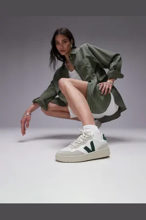 Veja V-90 - Hvide/grønne sneakers