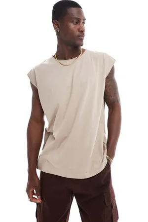Brave Soul Oversized overdel med rå kanter i mørk beige