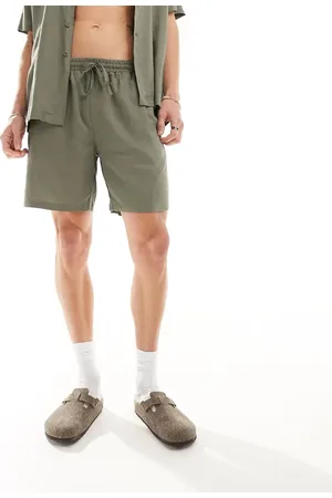 South Beach Kakigrønne strandshorts i hørblanding