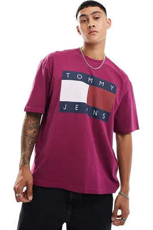 Tommy Hilfiger Lilla T-shirt med stort flaglogo