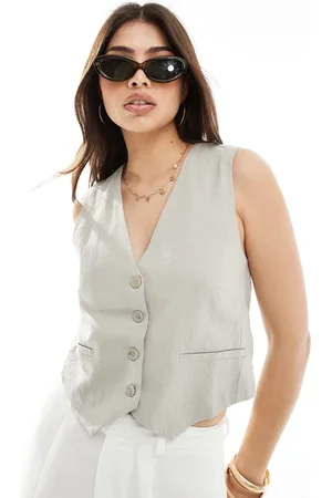 Pull&Bear Vest i hør-Neutral