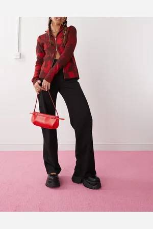 Monki Sorte bukser med stretch, lige ben og pull-on-talje
