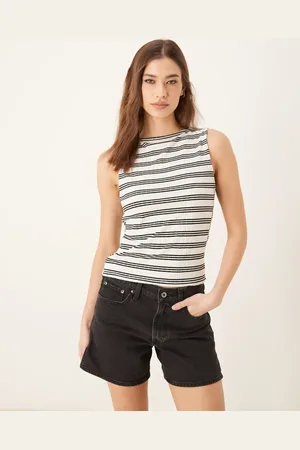 ASOS Monokrom tanktop med bådudskæring og striber-Multifarvet