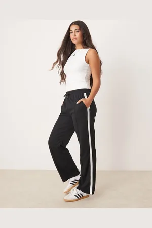 New Look Sorte joggingbukser med sidestribe og pintuck
