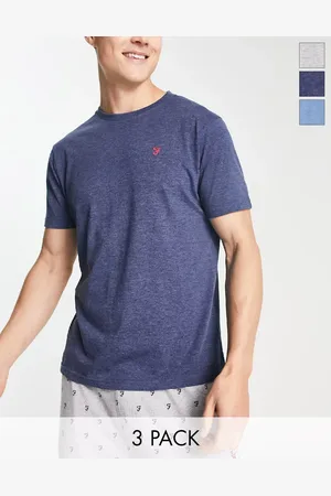 Farah Pakke med 3 t-shirts i marineblå/grå/blå