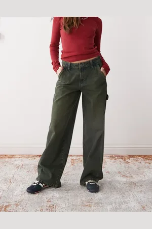 Dickies Tømrer-jeans med vide ben og grønne toner
