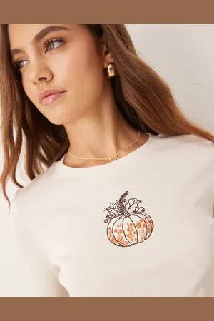 Miss Selfridge Langærmet baby-T-shirt med græskar
