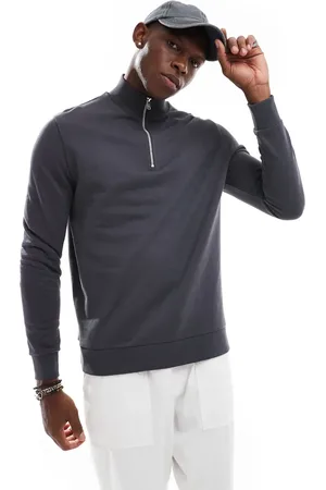 ASOS Essentials - Koksgrå sweatshirt med kvart lynlås