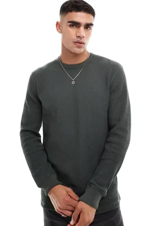 Cotton On Cotton On - Langærmet grøn T-shirt med chunky vaffeltekstur