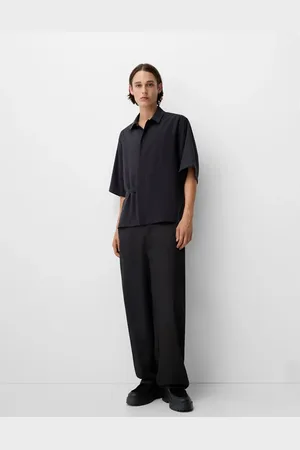 Bershka Collection - Sorte skræddersyede bukser i poset pasform