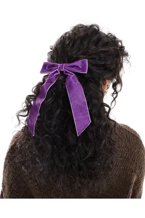 Easilocks X ASOS - Mørklilla hårsløjfe i velour - Kun hos ASOS