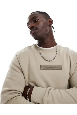 Calvin Klein Beige sweatshirt med broderet logo-Neutral