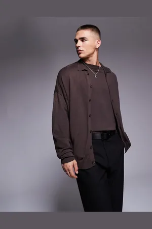 ASOS Og langærmet polo med afslappet stil i strik med knapper - Del af sæt