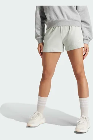 adidas Adidas - Essentials - Grønne slim-shorts i hør med 3 striber