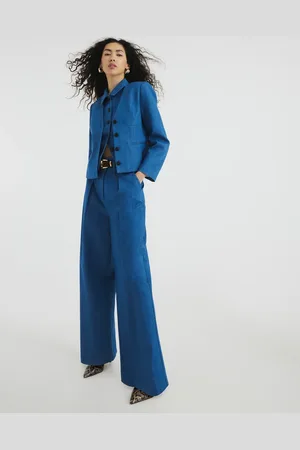 River Island Denimbukser med brede ben i blå mellemvask