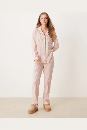 New Look Rødt- og -stribet pyjamassæt i jersey
