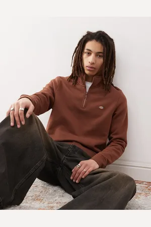 Dickies Oakport - striktrøje med lille logo og kvart lynlås