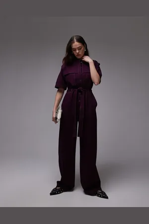 & OTHER STORIES Mørklilla jumpsuit med stretch, vide ben og utility-lommer