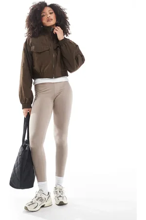 New Era NY Yankees - Gråbrune leggings med logo