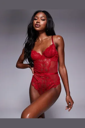 ASOS Lola - bodystocking med bøjle i blondestof