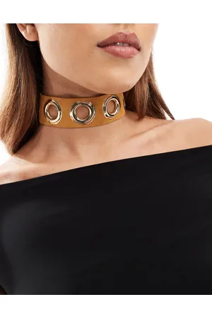 ASOS Choker med huldesign i imiteret ruskind