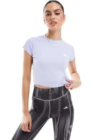 adidas Hyperglam - Lilla ribstrikket T-shirt