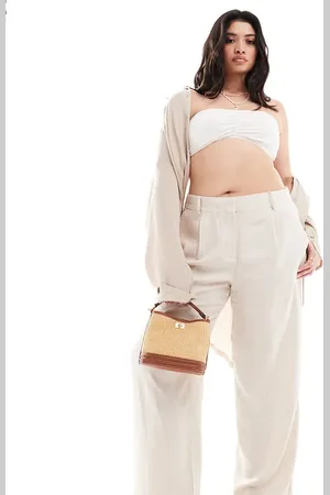 VERO MODA Havrefarvede dad-bukser med vidde-Neutral