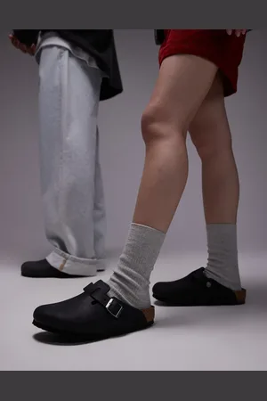 Birkenstock Unisex - Boston - Sorte clogs i olieret læder