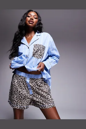 ASOS Mix og match - Vævede pyjamas-boksershorts med striber og -Multifarvet